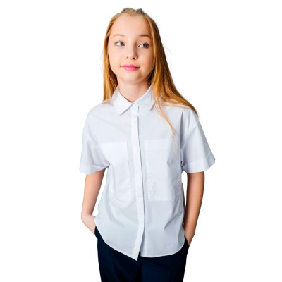 Блузка школьная для девочки Deloras C64208S белая 1